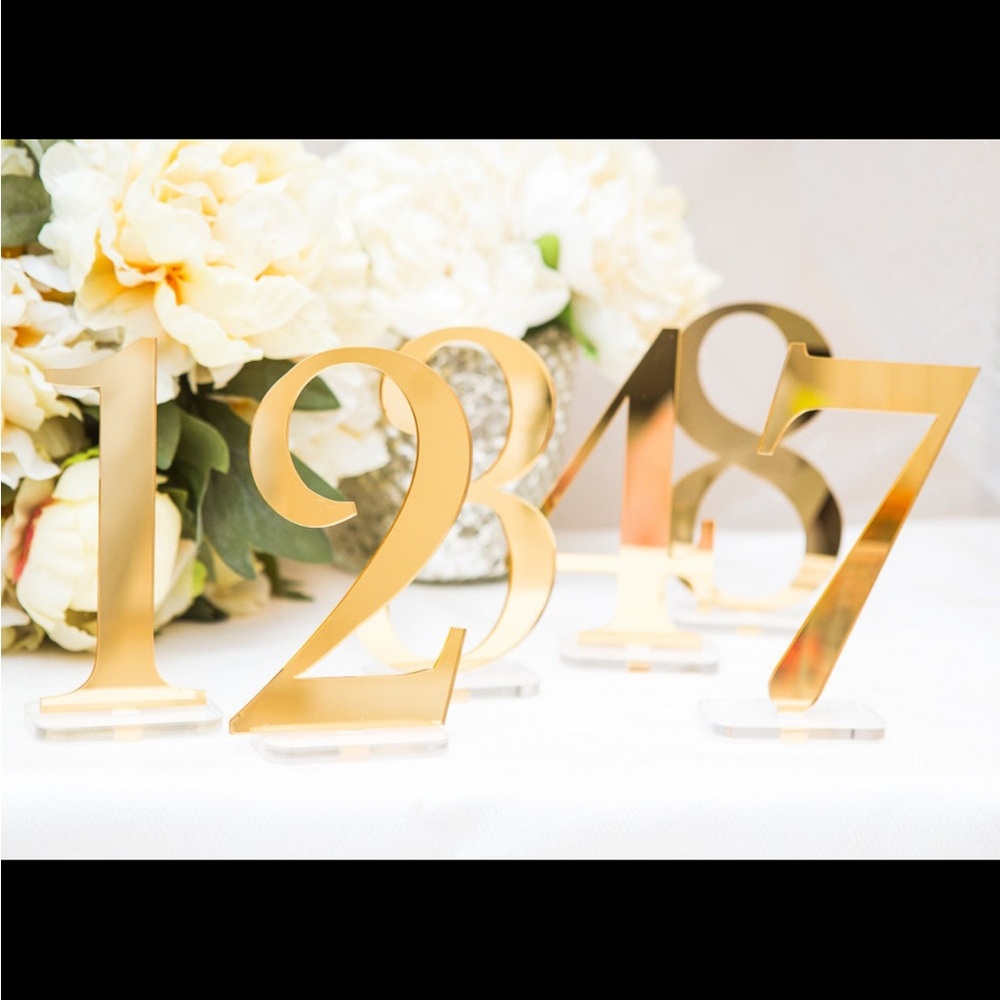 Gold Acrylic Table Numbers - Picture 2 of 4